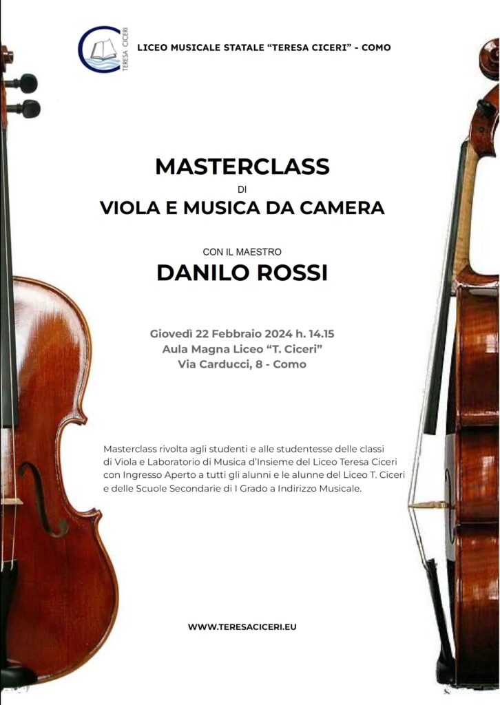 Masterclass di Viola @ Aula Magna "Prof. Alberto Zamburlini"